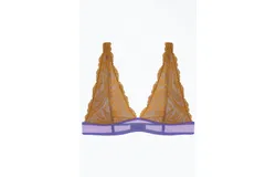 Dora Larsen Karla Lace High Apex Triangle Bra In Gold
