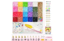 Clay Beads Bracelet Making Kit for Beginner&comma; 5000 Pcs Preppy Polymer Clay Beads with Charms Kit for Jewelry Making&comma; DIY Arts and Crafts Birthday Gifts Toys for Kids Age 6-13，Available in a variety of styles-model  8