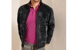 Tommy Bahama Twilight Shore Reversible Full Zip Jacket In Black