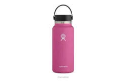 HYDRO FLASK Wide Mouth vacuum insulated stainless steel water bottle with leakproof closeable lid for cold water drinks&comma; sports&comma; travel&comma; car and school-Light Pink
