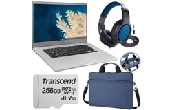Samsung 15&period;6" Chromebook 4&plus; - Intel Celeron&comma; 4GB RAM&comma; 32GB eMMC &lpar;Platinum Titan&rpar; &plus; 256GB microSDXC Memory Card &plus; Samson SR350 Headphones &plus; SPLASH PROOF LAPTOP BAG