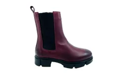 Bos&period; & Co&period; Women Lock Zip Up Boot In Bordeaux&sol;black