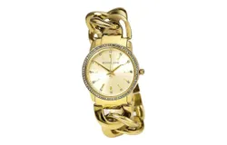 Reloj Michael Kors Mujer &vert; Coleccion Lady Nini &vert; Modelo Mk3235 &vert; Caja Redonda &vert; Ø 35mm Acero inoxidable &vert; Cierre Presion &vert; Movimiento Cuarzo &vert; Dial Dorado &vert; Cristal Mineral &vert; Correa Acero inoxidable Dorado &vert; 50m &sol; 5 ATM &vert; Línea Clásico