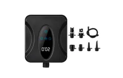 Portable Paddle Board Pump 20PSI High Pressure Electric Air Compressor Pump Inflation Pump with 6 Nozzles for Inflatable Boat Pool Surfboard Stand-up Paddle Board