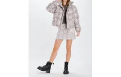 En Saison Havasu Puffer Jacket In Snakeskin Print
