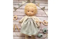Waldorf Doll Handmade 100&percnt; Organic Cotton Dolls for 2&plus; Year Old Girls Rag Doll as Birthday Gifts Plush Figure Toys-Doll D