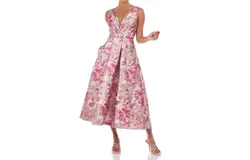 Kay Unger Poppy Tea Length Dress In Azalea