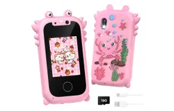 Kids Smartphone for Girls&comma; Toddler Toys for 3-10 Years Old&comma; Touch Screen HD Dual Camera Kids Toy Phone with Music Player&comma; Game&comma; 16GB SD Card&comma; Christmas Birthday Gift&comma; Kids Cosplay Smartphone-Pink