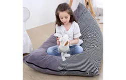 Stuffed animal storage bean bag chair 50" super soy bag cover for kids and adults&comma; plush toy holder and organizer&comma; premium velvet is soft and comfortable