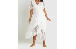 Maive & Bo Lace Maternity Gown In White