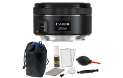 Canon EF 50mm f&sol;1&period;8 STM Lens &plus; Pouch &plus; Dust Blower  &plus; 5pc Cleaning Kit