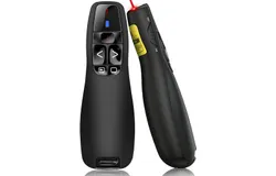 Wireless Presenter&comma; 2&period;4 GHz Wireless Presenter Connection via USB Receiver&comma; 15 m Range&comma; Red Presenter&comma; Remote Control Presentation for Windows and Mac&sol;PowerPoint&sol;Keynote&sol;Google Slides&sol;PDF