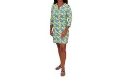 Sailor - Sailor Lucille Boca Italian Lemon Cane Print Dress In Blue & Yellow