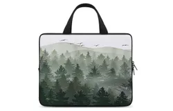 Aesthetic Foggy Mountain View Painting Trees Laptop Bag Women Man 10 12 13 15 17 Inch Office Notebook Travel Computer Handbag Waterproof Bag Notebook Cover