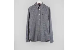 Fred Perry Men&apos;s Classic Gingham Long Sleeve Shirt In Black