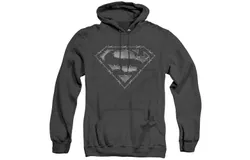 Superman Barbed Wire Adult Heather Hoodie &sol; Hooded Sweatshirt