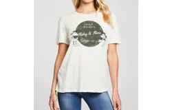 Chaser Mickey Mouse & Minnie Mouse Recycled Vintage Tee In Off White