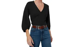Nation Ltd Maribeth Balloon Top In Black