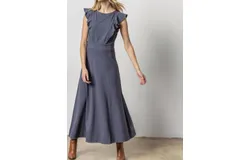 Lilla P Odyssey Flounce Trim Maxi Dress In Odyssey