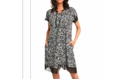 Compli K Black And White Dress With Mesh Detail In Black And White