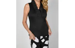 Frank Lyman Ruffle Neck Sleeveless Top In Black