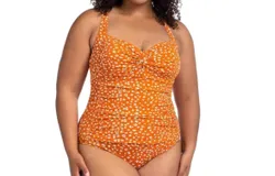 Artesands Chee&apos;tah Botticelli Twist Front One Piece Swimsuit In Orange