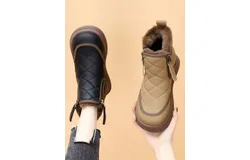 Snow boots&comma; women&apos;s winter ankle boots&comma; women&apos;s warm fleece boots&comma; thickened shoes&comma; zipper flat sneakers&comma; outdoor boots