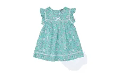 Petit Confection Girls&apos; Floral Dress Set In Aqua