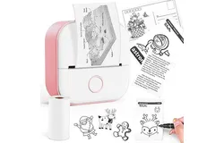 Phomemo Mini Printer - T02 Bluetooth Inkless Instant Printer&comma; Small Thermal Pocket Sticker Printer&comma; Portable Mobile Phone Picture Receipt Printers&comma; for Student&comma; pink