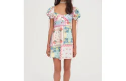 For Love & Lemons Cassandra Mini Dress In Blue
