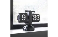 Mooas Flip Desk Clock &lpar;Black&rpar;&comma; Retro Vintage Design Auto Flip Desk&sol;Home Décor Ideal for Home Office School Hotel Café