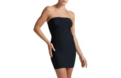 Commando Two-Faced Tech Control Strapless Slip Dress In Black