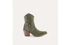 Buck & Brana Women&apos;s Brooke Leather Cowgirl Boots In Olive