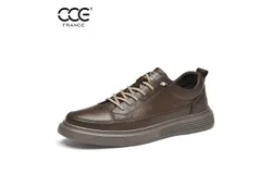 CCE men&apos;s shoes new British large size cowhide versatile sports shoes men&apos;s outdoor wear-resistant fashionable white shoes