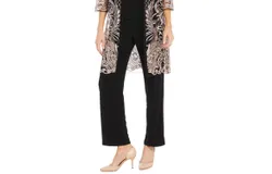 R&m Richards 3 Piece Evening Pant Set In Rose Black