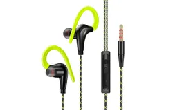 FONGE S760 Wired In-ear Waterproof Earphones Ear Hook Earbuds Stereo Super Bass Headphones Sport Headset with Mic Green