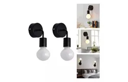 Vintage Led Wall Lamps&comma; Minimaslist E27 Wall Sconces With Wooden & Matel Base for Living Room&comma; Bedrooms&comma; Bedside
