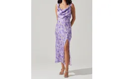 Astr Elin Dress In Purple Abstract