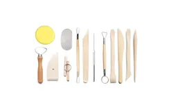 13pcs Pottery Clay Tools Ceramic Clay Sculpting Tool Kit Pottery Modeling Carving Tool Gift for Students Beginners Professionals DIY Art Supplies