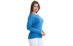 Women Long Sleeve Scoop Neck T-Shirt in Pretty Fall Colors