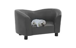 Dog Sofa Gray 26&period;4"x16&period;1"x15&period;4" Faux Leather