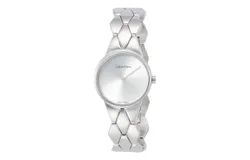Reloj Calvin Klein Mujer &vert; Coleccion Snake &vert; Modelo K6E23146 &vert; Caja Redonda &vert; Ø 28mm Acero inoxidable &vert; Cierre Presion &vert; Movimiento Cuarzo &vert; Dial Plateado &vert; Cristal Mineral &vert; Correa Acero inoxidable Plateado &vert; 30m &sol; 3 ATM &vert; Línea Clásico