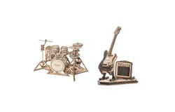 DIY 3D Puzzle 2 Pack - Drum Kit and Electric Guitar