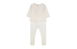 Paz Rodriguez Baby&apos;s Sweater And Pant Set In Cream&sol;beige