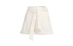 Line And Dot Emery Paperbag Short In White