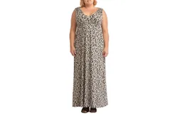 Tart Collections Grecia Maxi Dress In Ink Leopard On Heather Grey