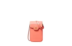 Tory Burch Robinson Crosshatched Phone Crossbody In Coral Crush