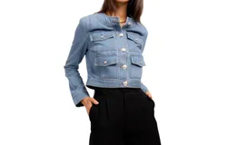 Central Park West Liam Denim Lady Jacket In Blue