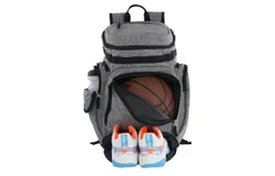 Goloni Basketball Backpack&comma;Basketball Bag with Ball Compartment & Shoe Compartment&comma;Baseball Bag for Basketball&comma; Soccer&comma;Gray
