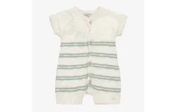 Paz Rodriguez Baby Boy&apos;s Valle Romper In Cream&sol;mint Green